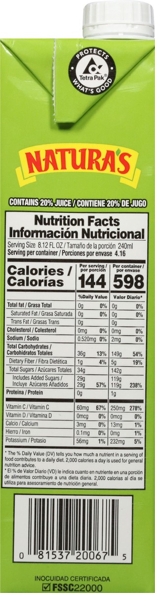 slide 10 of 13, Natura's Apple Nectar from Concentrate 33.8 fl oz, 33 oz