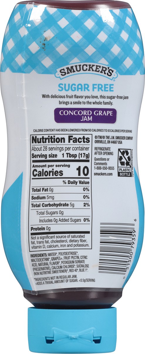 slide 9 of 9, Smucker's Smucker''s Squeeze Sugar Free Concord Grape Jam, 16.5 oz. Bottle, 16.5 oz