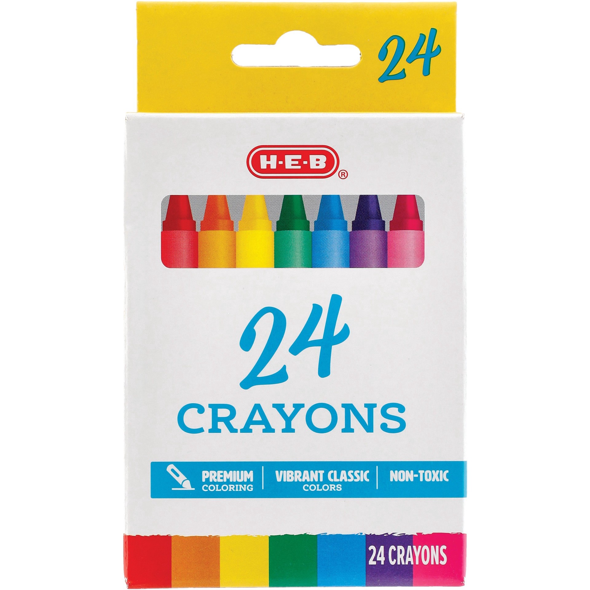 slide 1 of 1, H-E-B Crayons, 24 ct