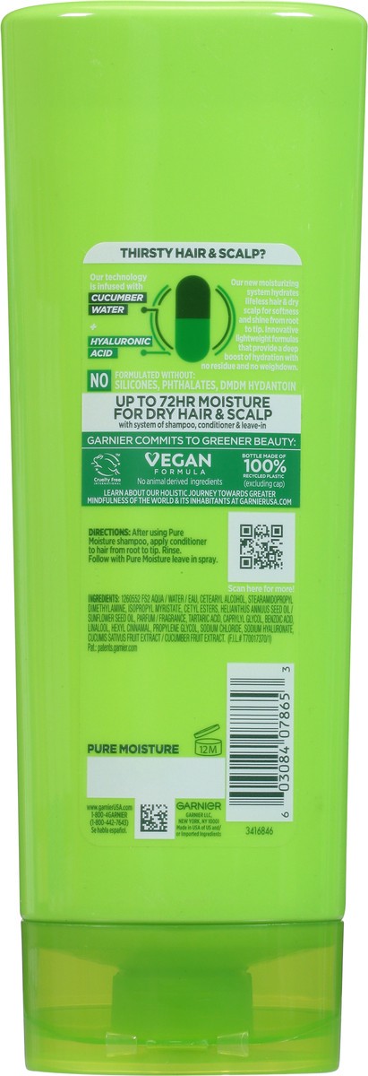 slide 6 of 9, Garnier Pure Moisture Hydrating Hyaluronic Acid + Cucumber Water Conditioner 11.3 fl oz, 11.3 fl oz