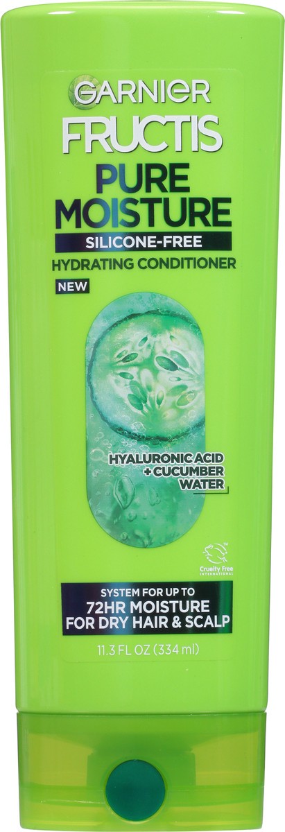 slide 5 of 9, Garnier Pure Moisture Hydrating Hyaluronic Acid + Cucumber Water Conditioner 11.3 fl oz, 11.3 fl oz