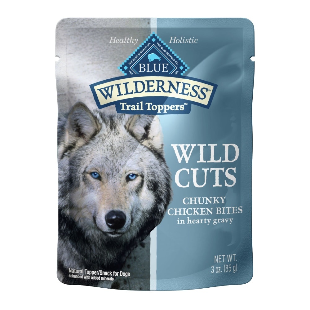 slide 1 of 4, Blue Buffalo Wilderness Wild Cuts Trail Toppers Chunky Chicken Bites, 3 oz