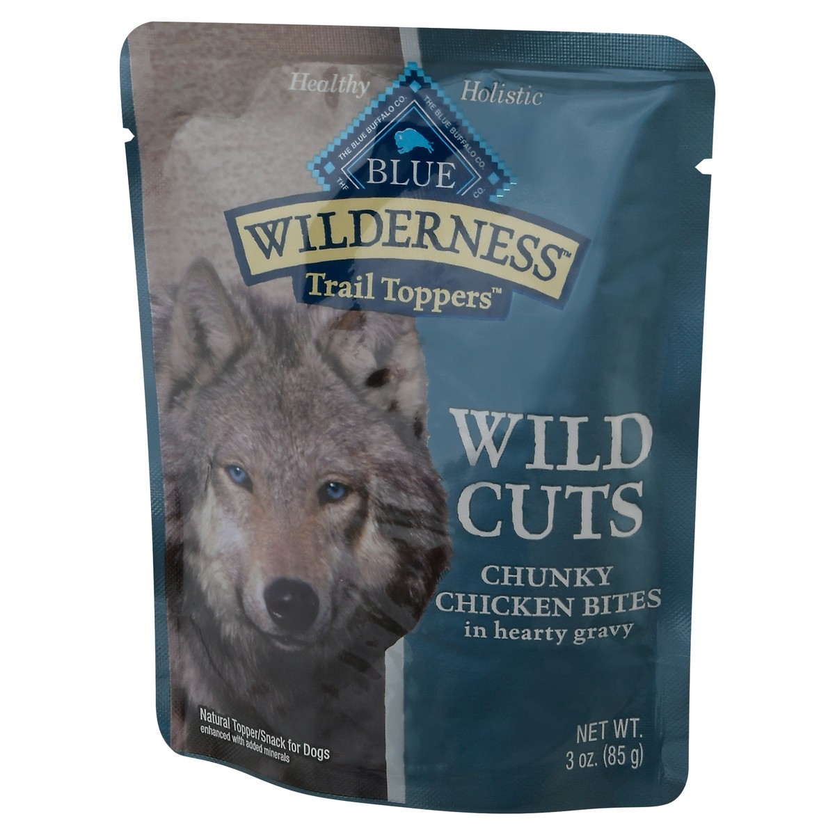 slide 9 of 9, Blue Buffalo Blue Wilderness Natural Trail Toppers Wild Cuts Chunky Chicken Bites in Hearty Gravy Topper/Snack for Dogs 3 oz, 3 oz