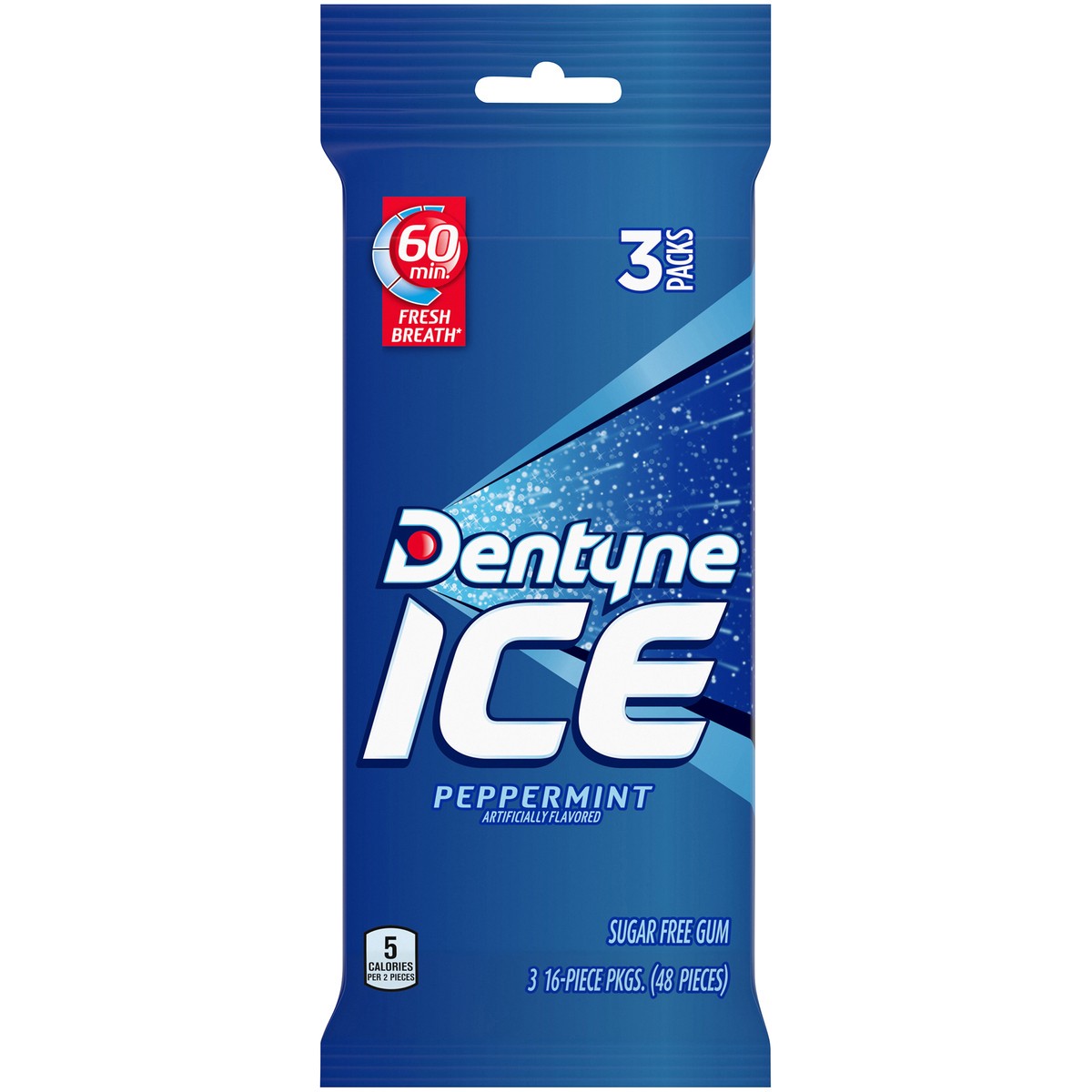 slide 1 of 9, Dentyne Ice Peppermint Sugar Free Gum 3 ct Packs, 3 ct