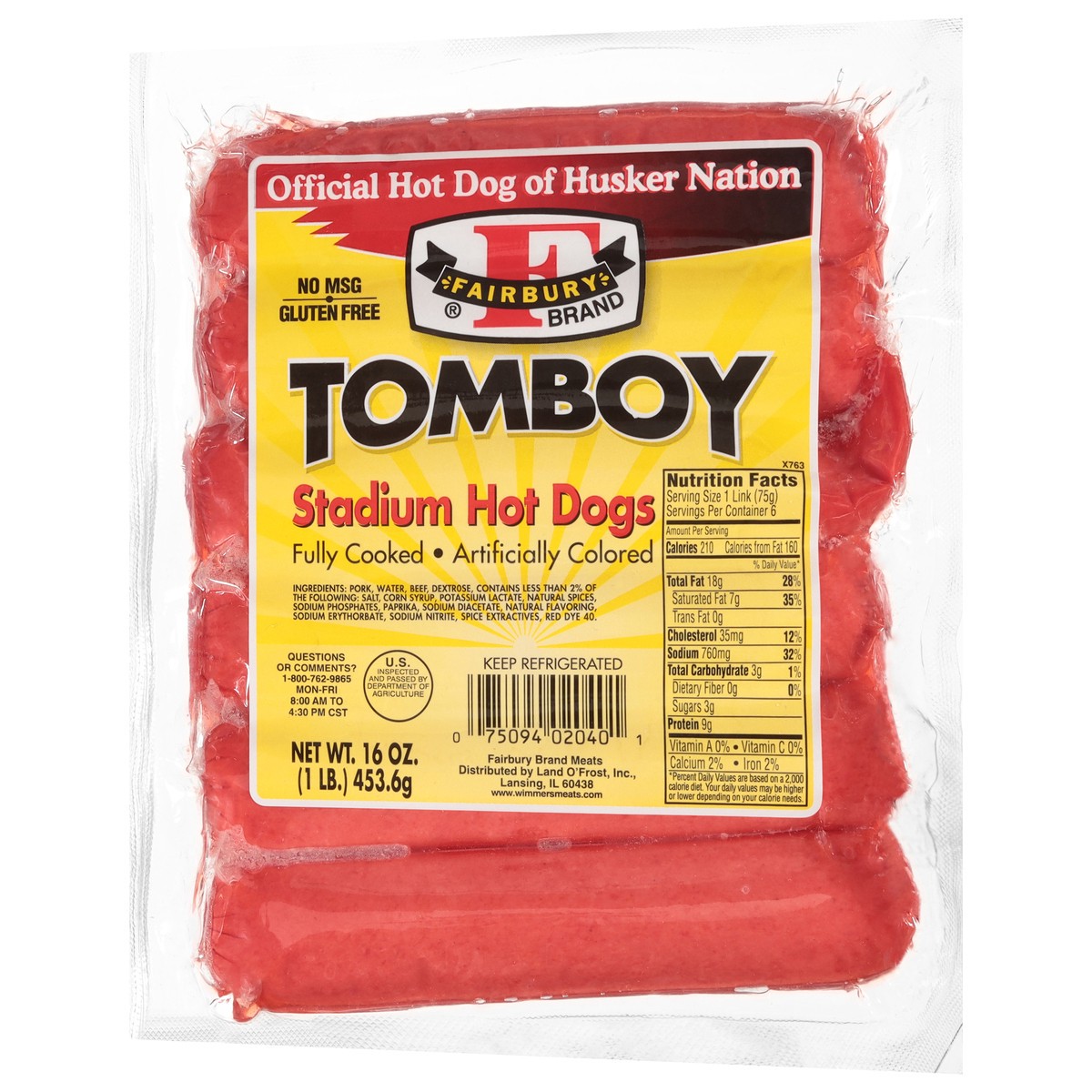 slide 10 of 12, Fairbury Brand Tomboy Stadium Hot Dogs, 6 ct; 16 oz