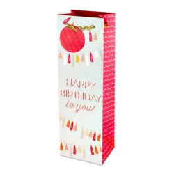 Cakewalk Happy Birthday Tassel Garland Wine Bag