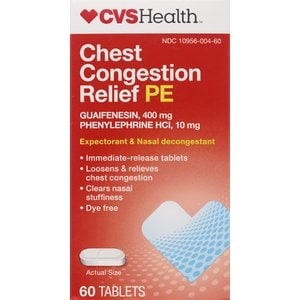 slide 1 of 1, CVS Health Chest Congestion Relief Guaifenesin Tablets, 60 ct; 400 mg