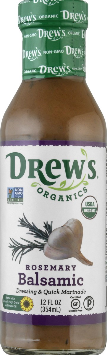 slide 3 of 13, Drew's Organics Rosemary Balsamic Dressing & Quick Marinade 12 oz, 12 oz