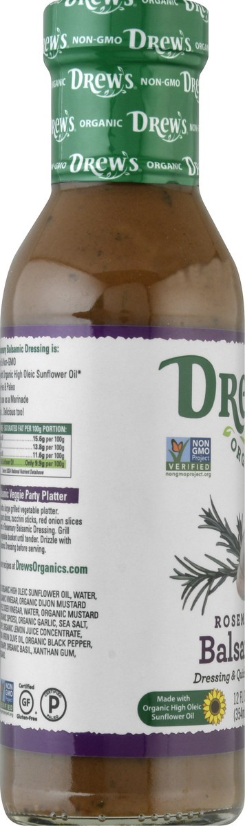 slide 4 of 13, Drew's Organics Rosemary Balsamic Dressing & Quick Marinade 12 oz, 12 oz