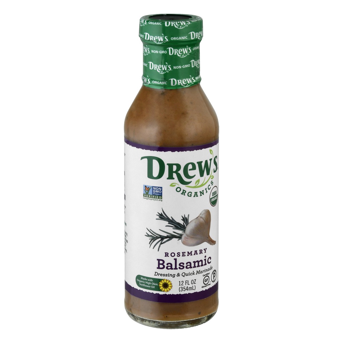 slide 7 of 13, Drew's Organics Rosemary Balsamic Dressing & Quick Marinade 12 oz, 12 oz