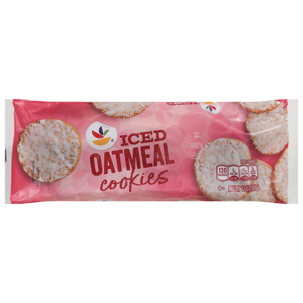 slide 1 of 1, Giant Iced Oatmeal Cookies, 12 oz