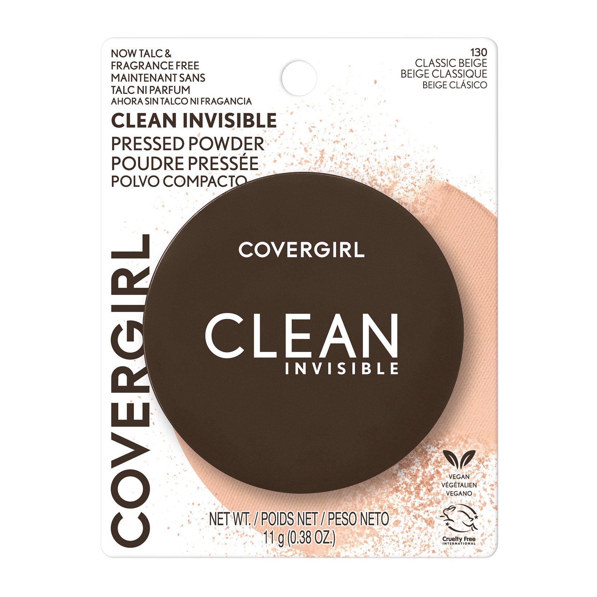 slide 1 of 14, Covergirl Clean Invisible Pressed Powder Foundation - 130 Classic Beige - 0.38oz, 11 g