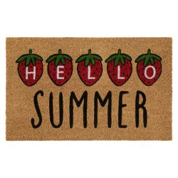 Hello Summer Strawberries Coir Doormat