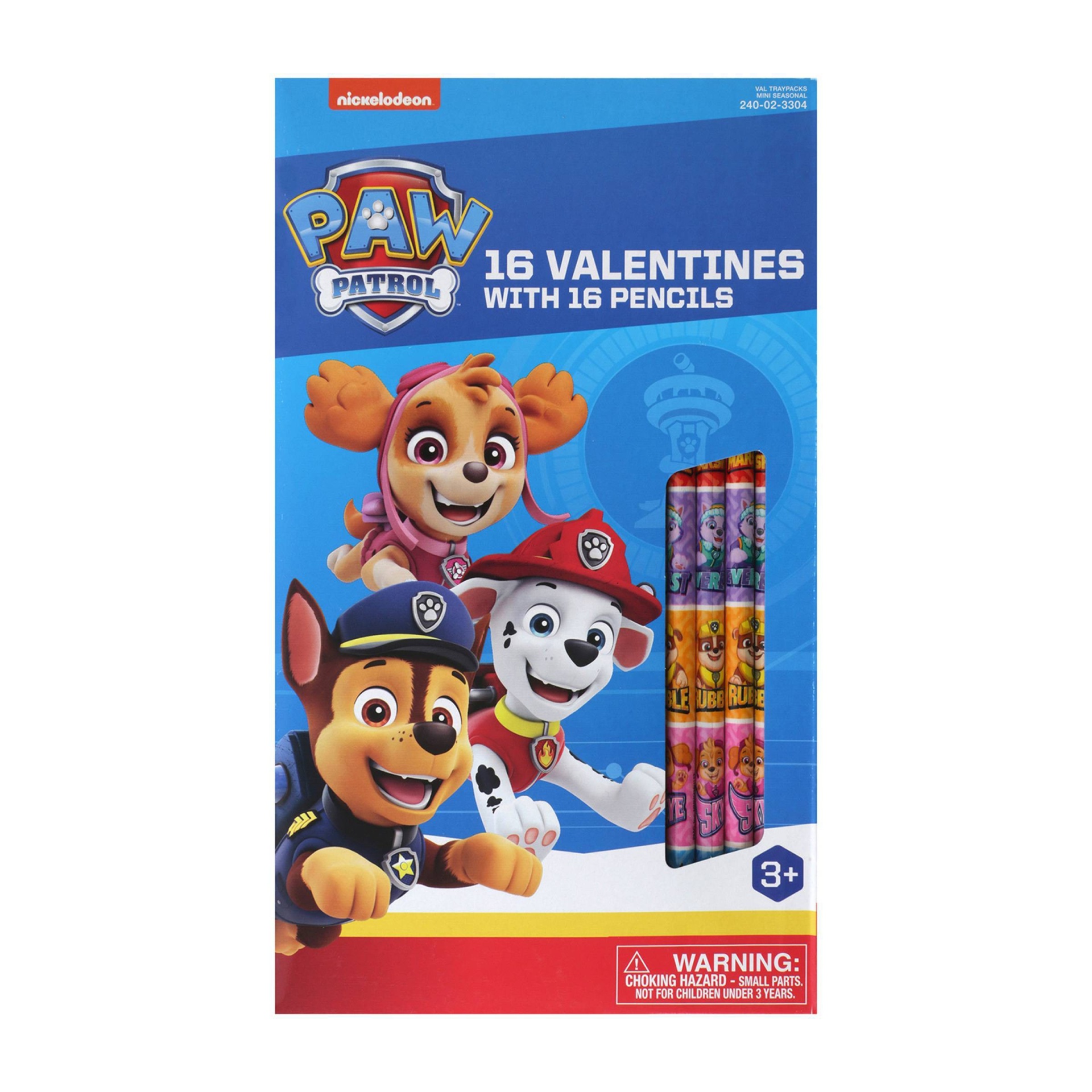 slide 1 of 1, PAW Patrol Valentines With Pencils, 16 ct