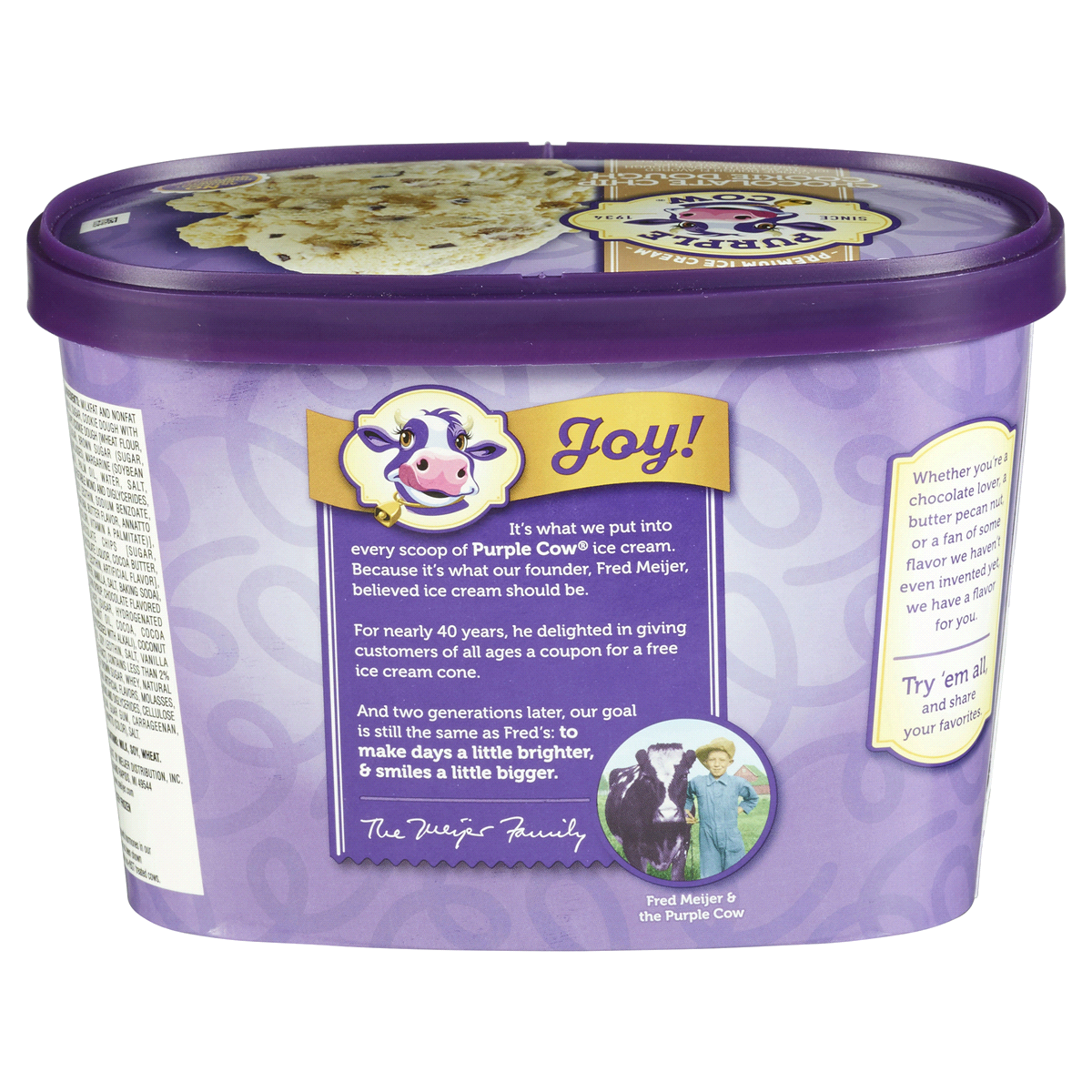 slide 3 of 4, Purple Cow Chocolate Chip Cookie Dough Ice Cream, 1.5 qt