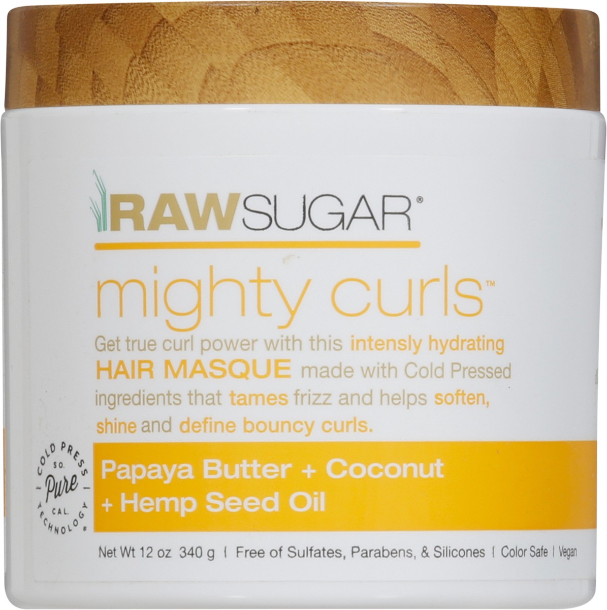slide 6 of 9, Raw Sugar Mighty Curls Papaya Butter + Coconut + Hemp Seed Oil Hair Masque 12 oz, 12 oz