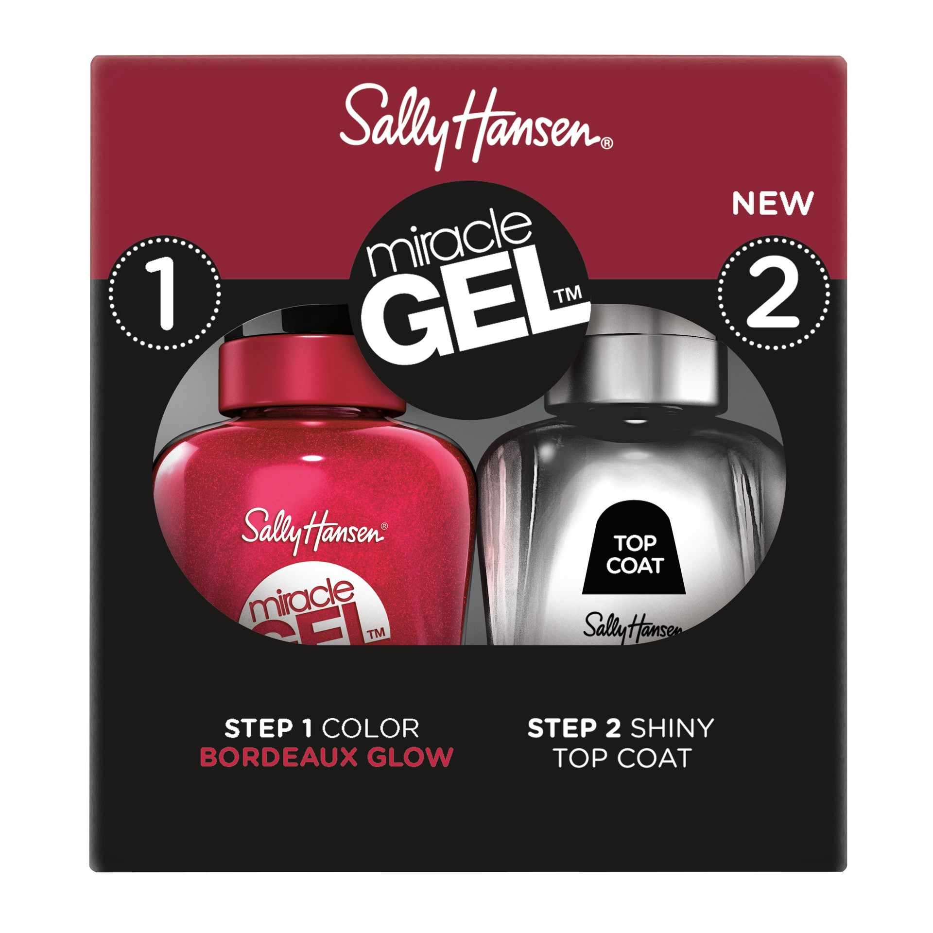 slide 1 of 21, Sally Hansen Miracle Gel Nail Polish - Bordeaux Glow Duo Pack, 1 ct