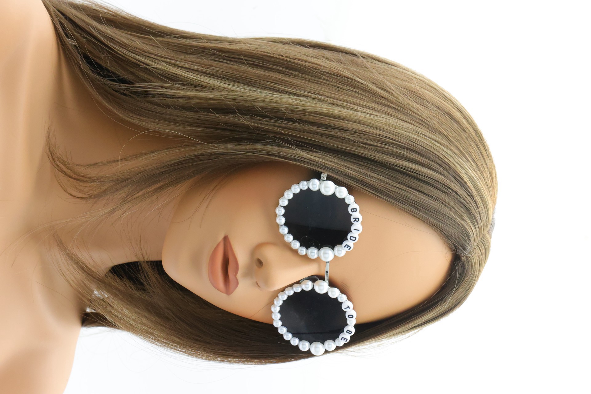 slide 2 of 4, Bride To Be Pearl Sunglasses By Celebrate It, 5.3 in x 2.1 in x 5.5 in