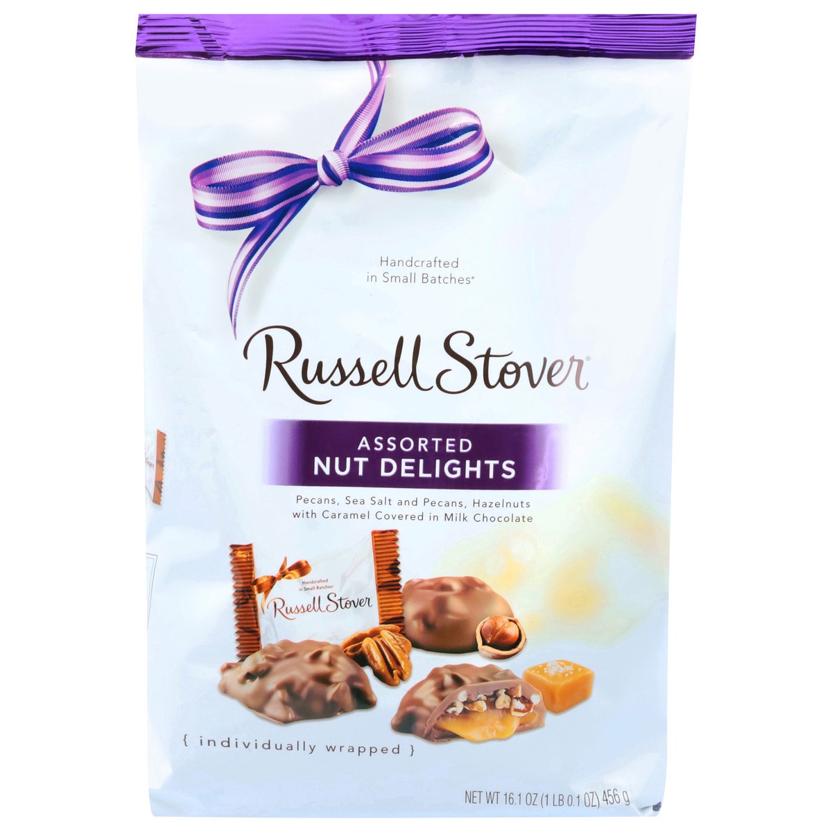 slide 1 of 1, RUSSELL STOVER Assorted Nut Delights in Milk Chocolate, 16.1 oz. bag (˜ 27 pieces), 16.1 oz