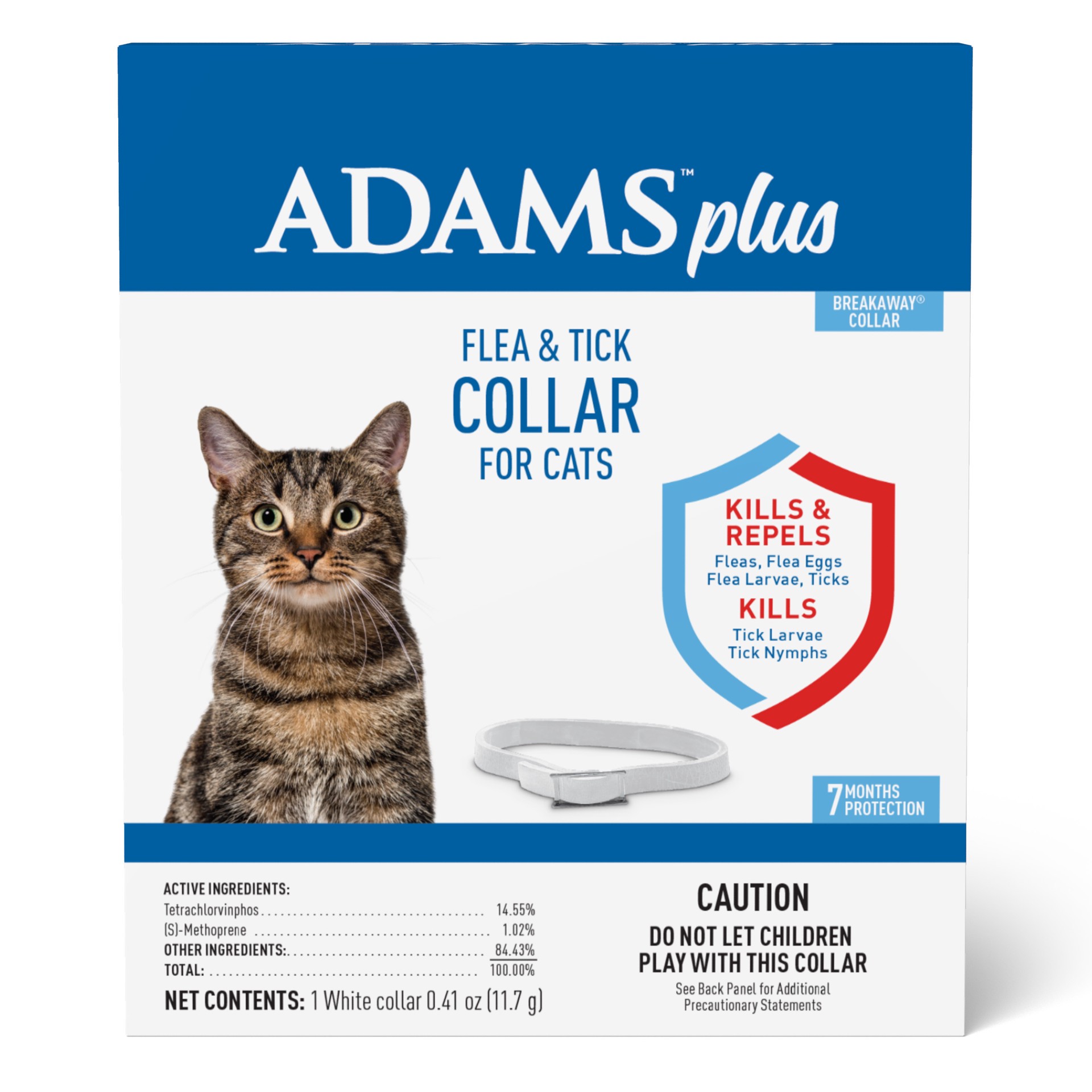 slide 1 of 9, Adams Plus Flea & Tick Collar for Cats 1 pack, 1 ct