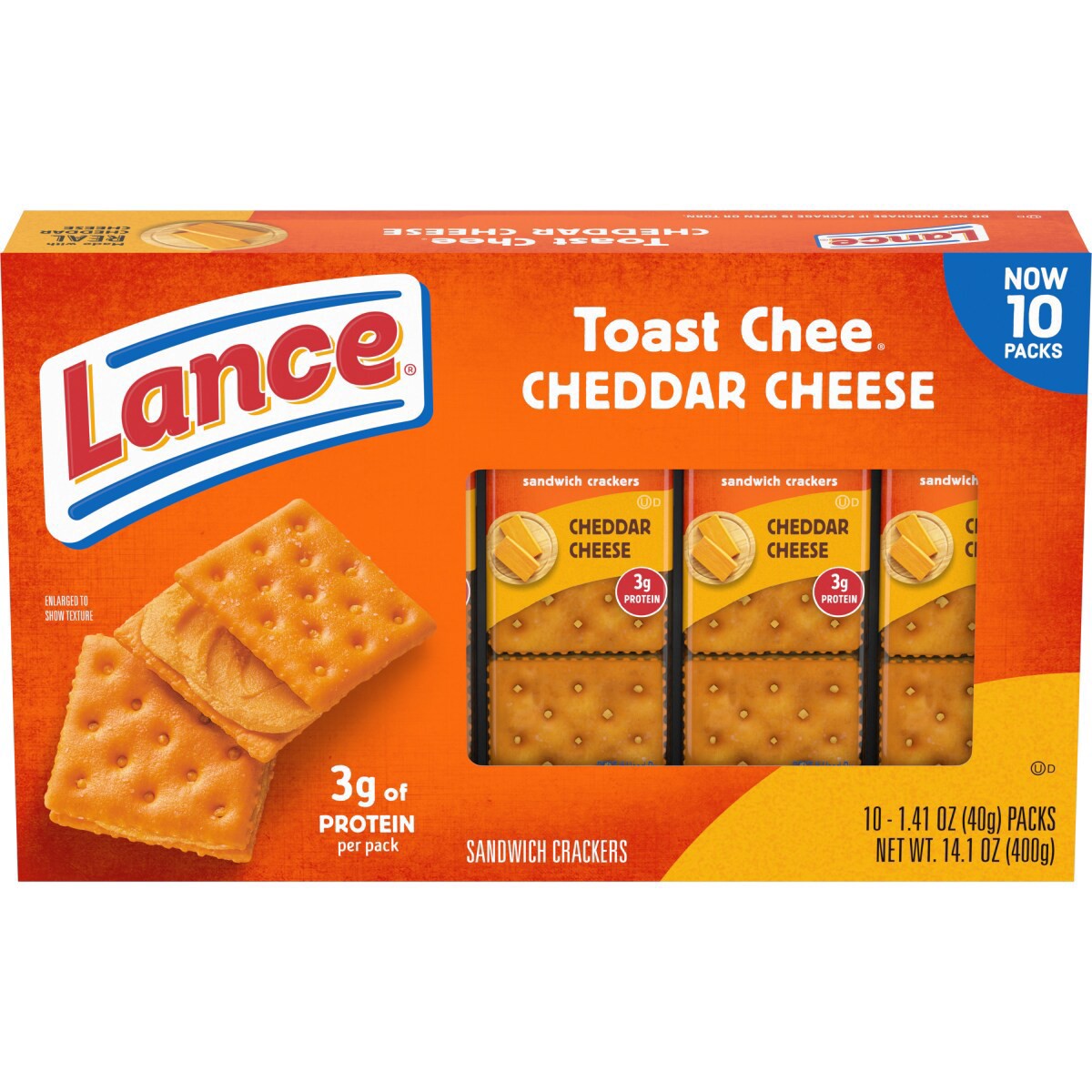 slide 1 of 1, Lance ToastChee Cheddar Sandwich Crackers, 14.100 oz