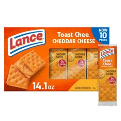 Lance ToastChee Cheddar Sandwich Crackers, 10 Individually Wrapped Packs, 6 Sandwiches Each