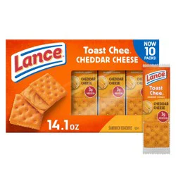 Lance ToastChee Cheddar Sandwich Crackers, 10 Individually Wrapped Packs, 6 Sandwiches Each