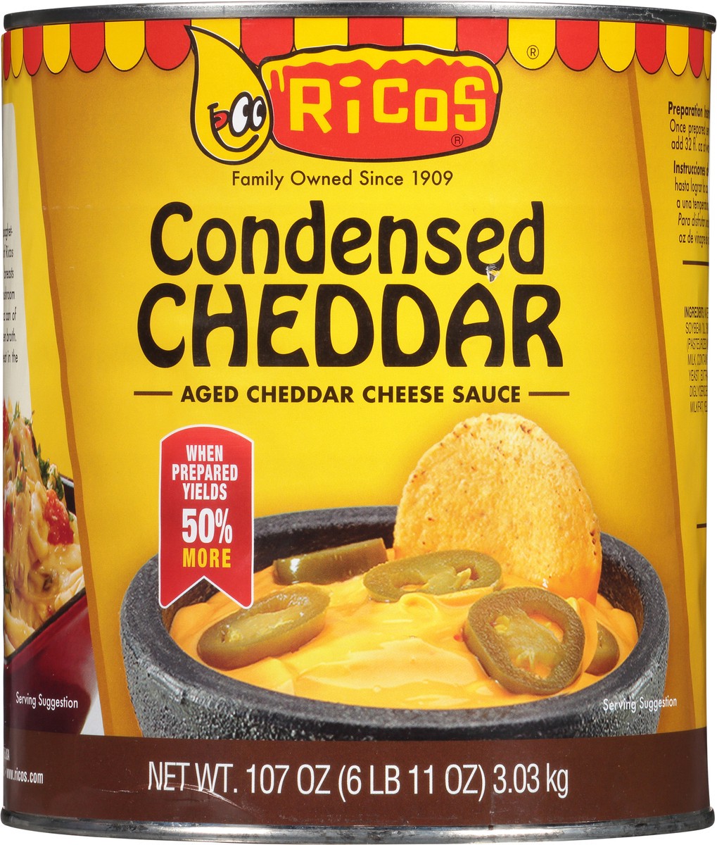 slide 13 of 14, Rico's Aged Condensed Cheddar Cheese Sauce 107 oz, 107 oz