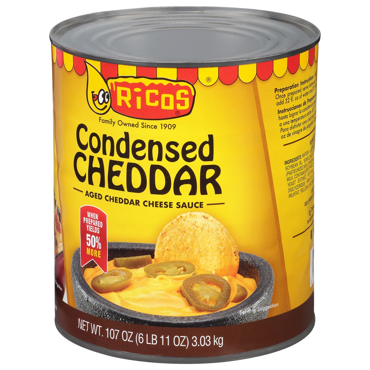 slide 10 of 14, Rico's Aged Condensed Cheddar Cheese Sauce 107 oz, 107 oz