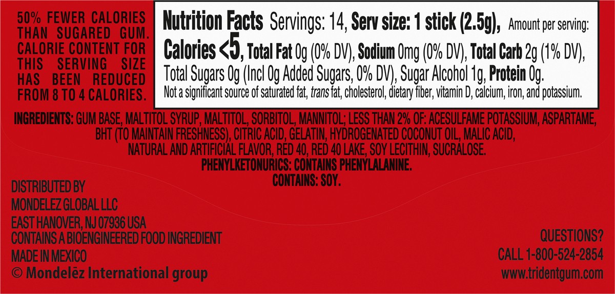 slide 9 of 9, Trident Layers Wild Strawberry & Tangy Citrus Sugar Free Gum, 14 Piece Pack, 14 ct