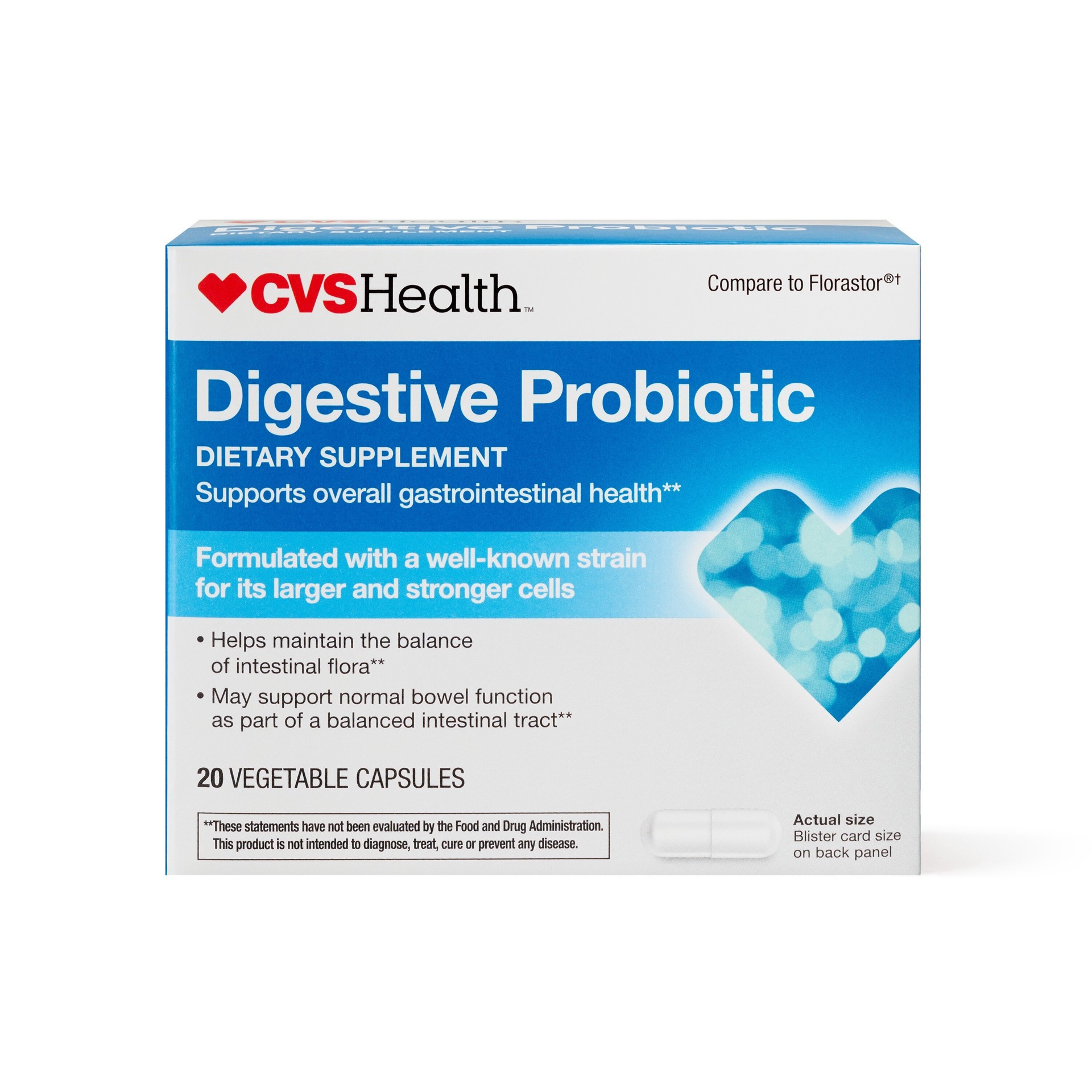 slide 1 of 1, Cvs Health Digestive Probiotic Capsules, 20 Ct, 20 ct