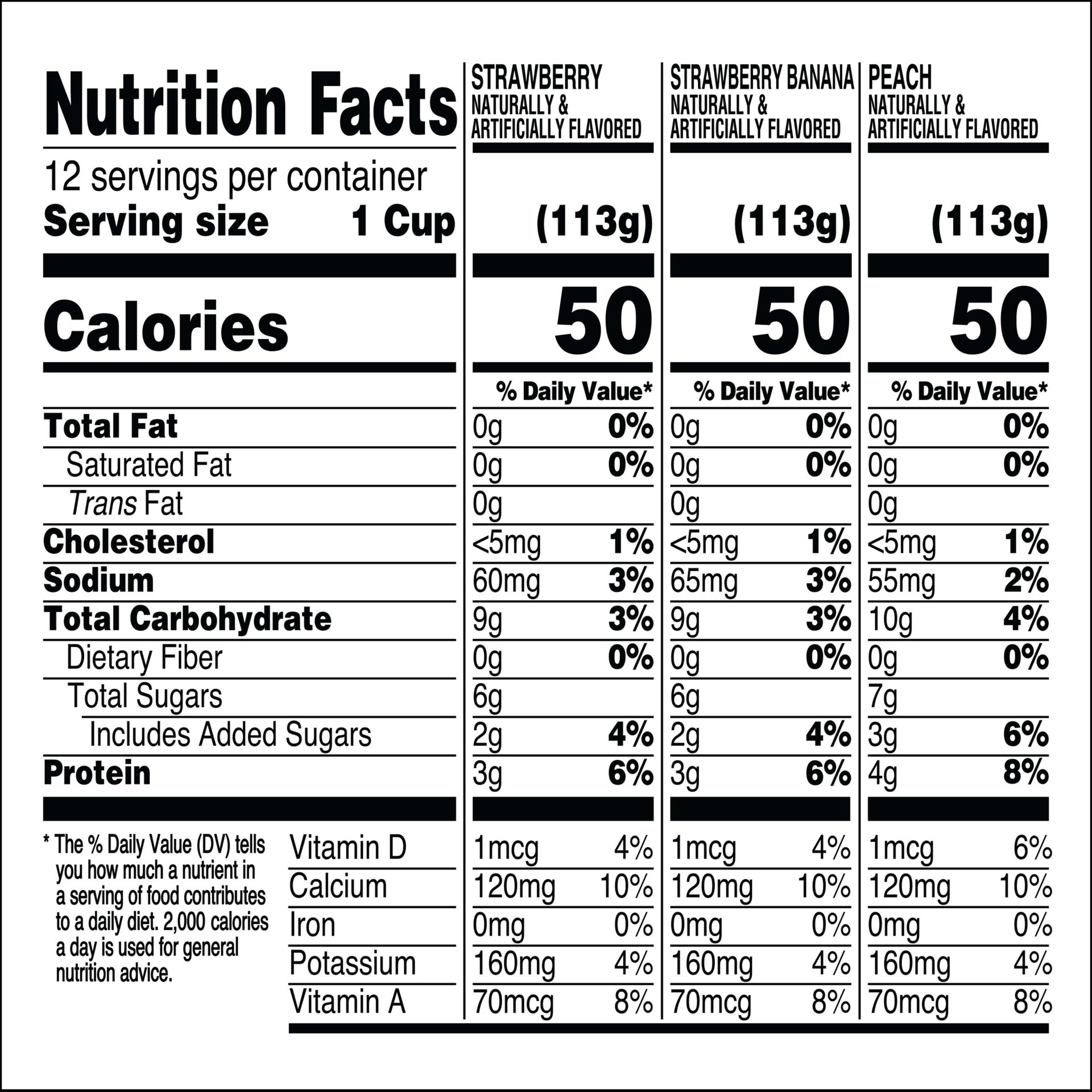 slide 5 of 5, Light + Fit Dannon Light + Fit Regular Nonfat Yogurt, Strawberry/Strawberry Banana/Peach, Gluten-Free, 4 oz., 12 Pack, 4 oz