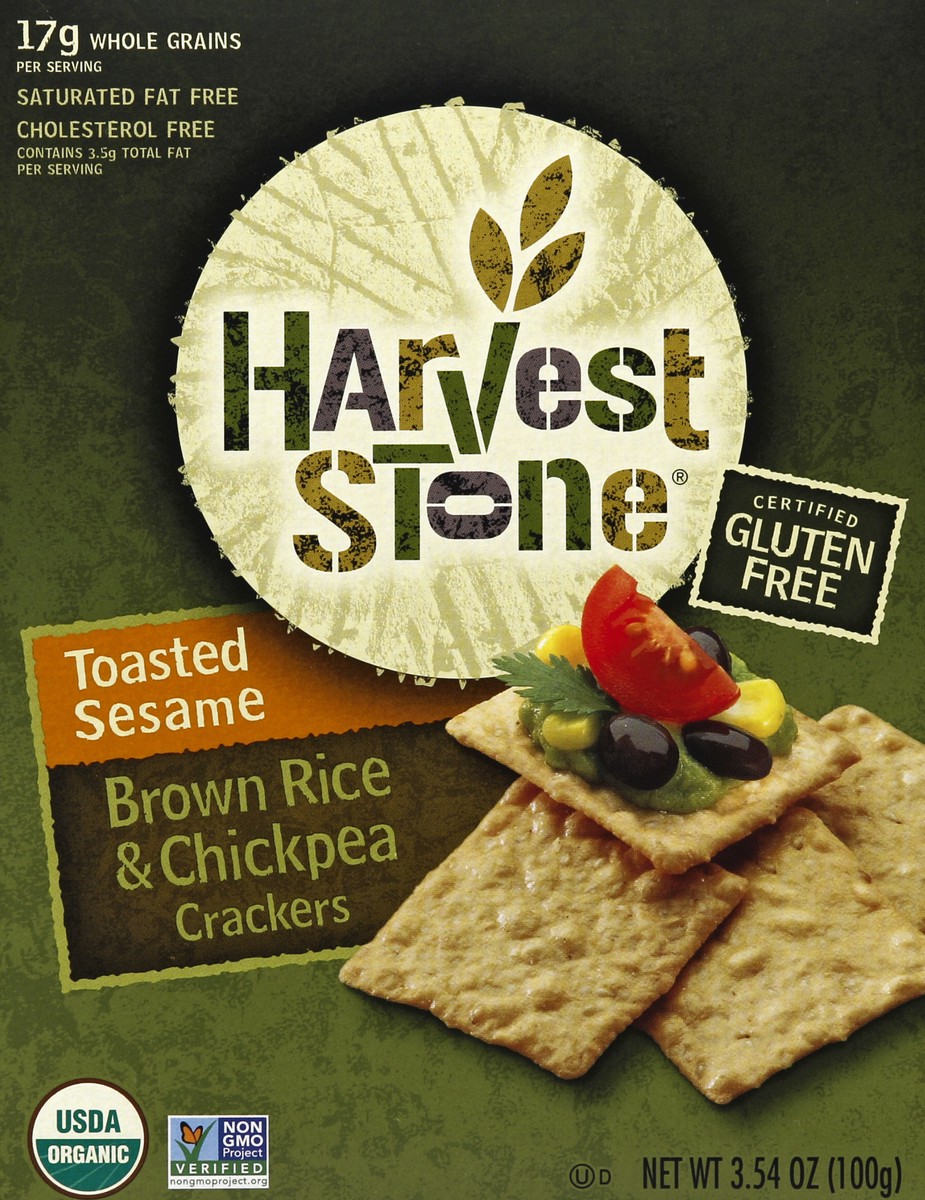 slide 4 of 4, Harvest Stone Roasted Sesame Crackers, 3.54 oz