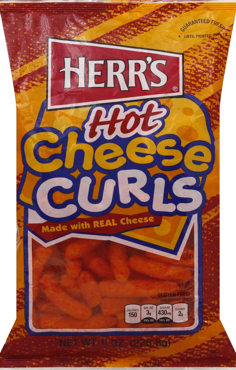 slide 2 of 6, Herr's Cheese Curls, Hot, 8.5 oz