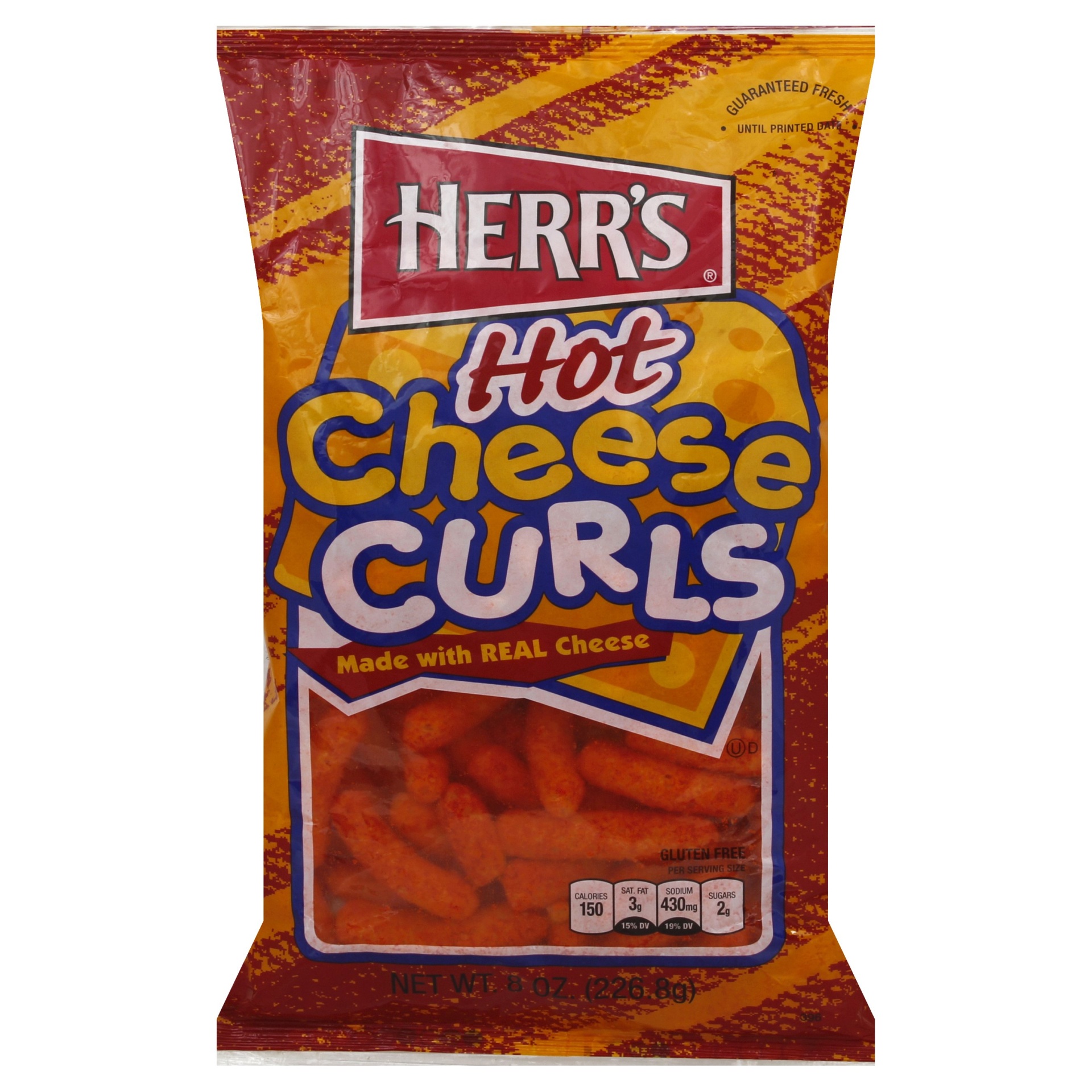 slide 1 of 6, Herr's Cheese Curls, Hot, 8.5 oz