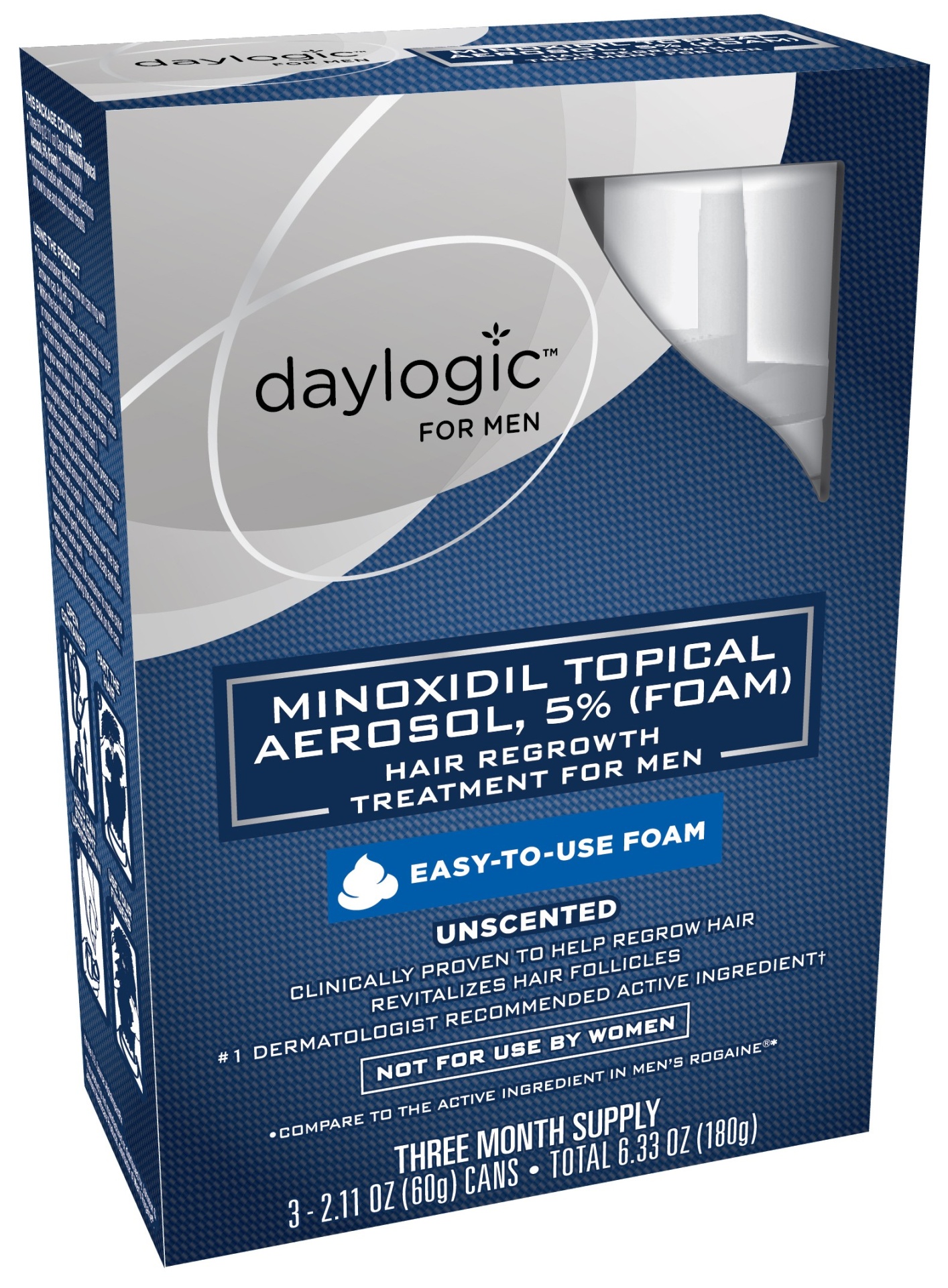 slide 1 of 1, Daylogic 5% Minoxidil Men's Foam, 3 ct