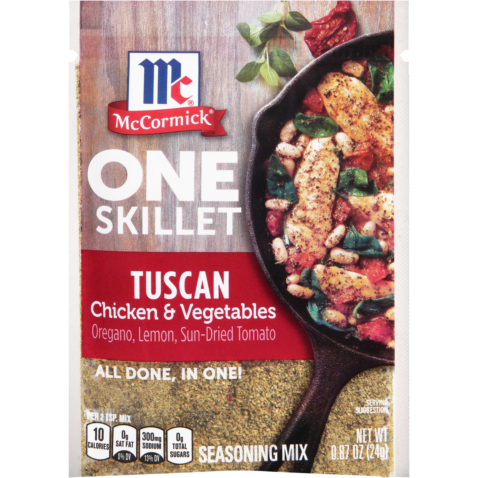 slide 1 of 1, McCormick ONE Tuscan Chicken Skillet Seasoning Mix - 0.87oz, 0.87 oz