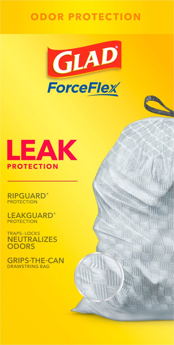 slide 4 of 8, Glad Force Flex Drawstring Odor Shield 13 Gallon 40ct, 40 ct