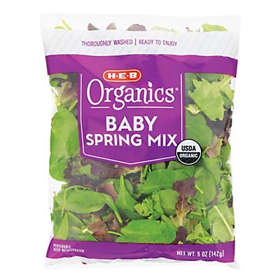 slide 1 of 1, H-E-B Organics Baby Spring Mix, 5 oz