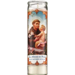 Prayer Candle Co. PRAYER CANDLE Star Novena Candle 8" White "San Antonio"