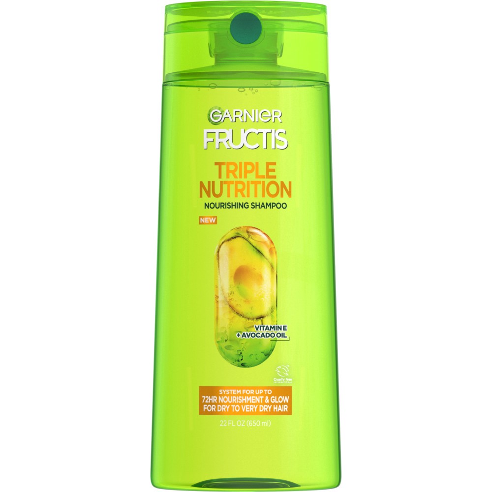 slide 1 of 6, Garnier Triple Nutrition Shampoo, 22 fl oz
