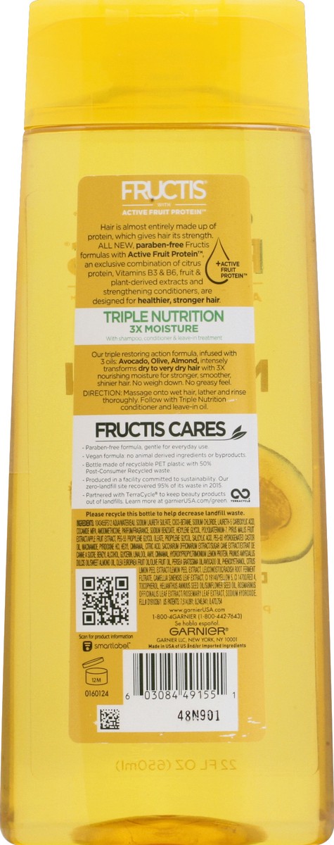 slide 2 of 6, Garnier Triple Nutrition Shampoo, 22 fl oz