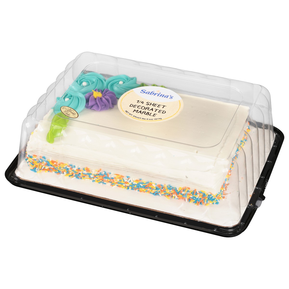 slide 6 of 11, Sabrina's 1/4 Sheet Decorated Marble Cake 64 oz, 64 oz