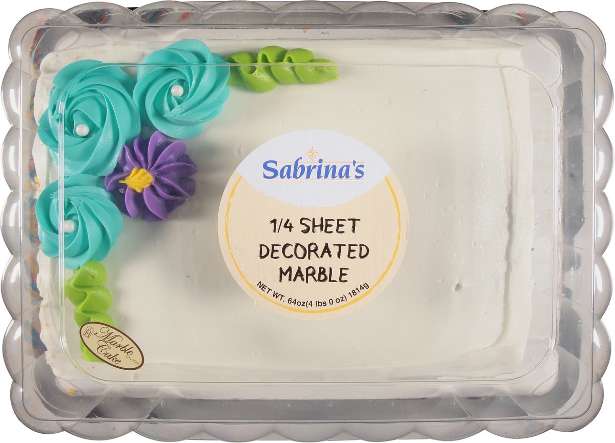 slide 7 of 11, Sabrina's 1/4 Sheet Decorated Marble Cake 64 oz, 64 oz
