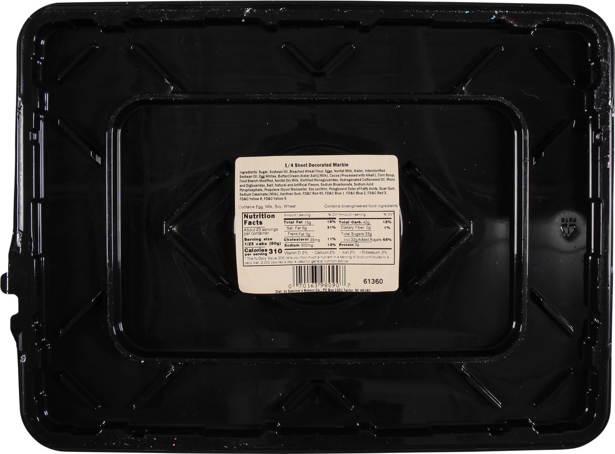 slide 4 of 11, Sabrina's 1/4 Sheet Decorated Marble Cake 64 oz, 64 oz