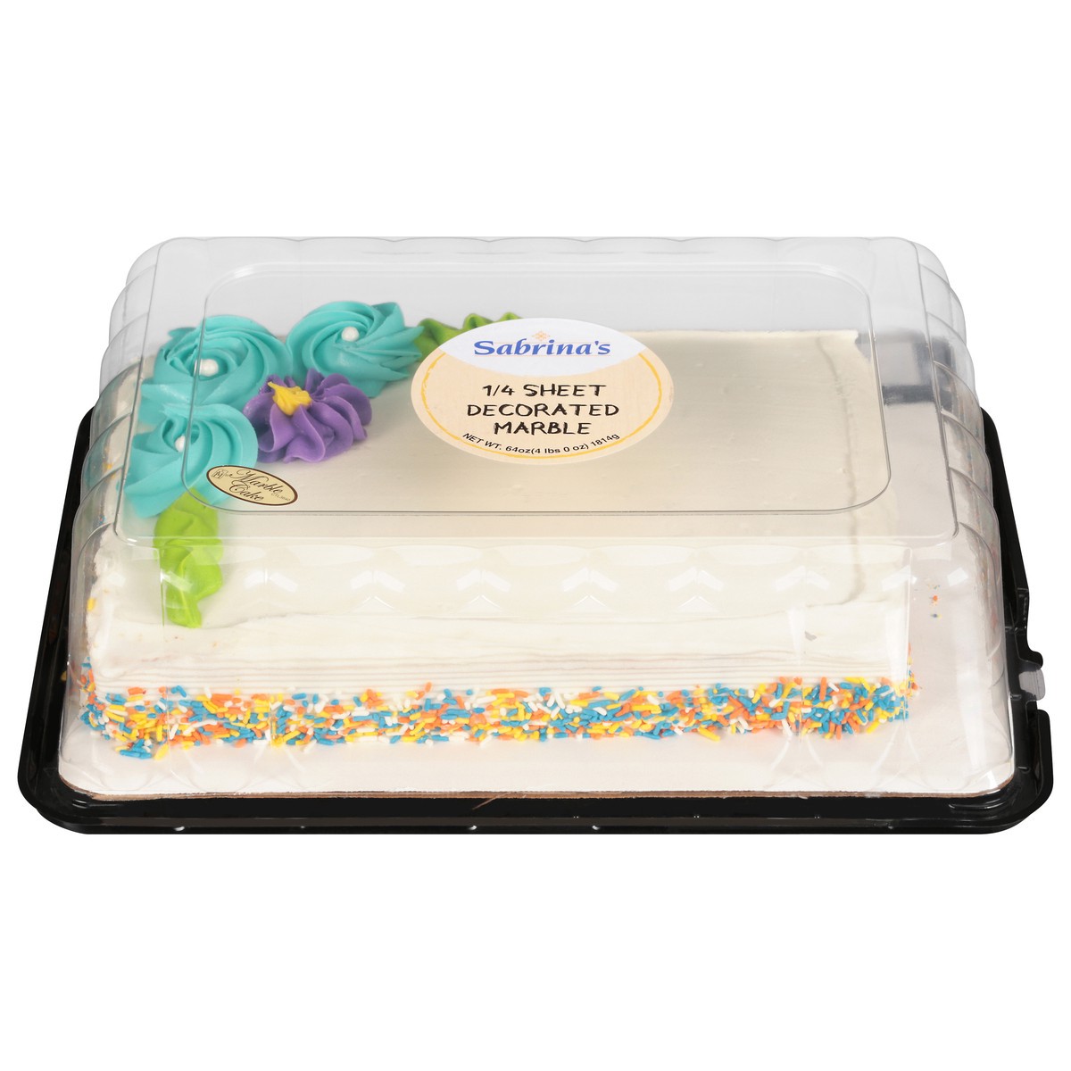 slide 8 of 11, Sabrina's 1/4 Sheet Decorated Marble Cake 64 oz, 64 oz