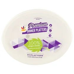 Giant Premium Compostable Dinner Platters 12.5 x 10 in
