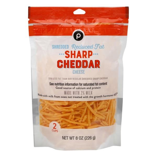 slide 1 of 1, Publix 2% Shredded Sharp Cheddar Cheese, 8 oz