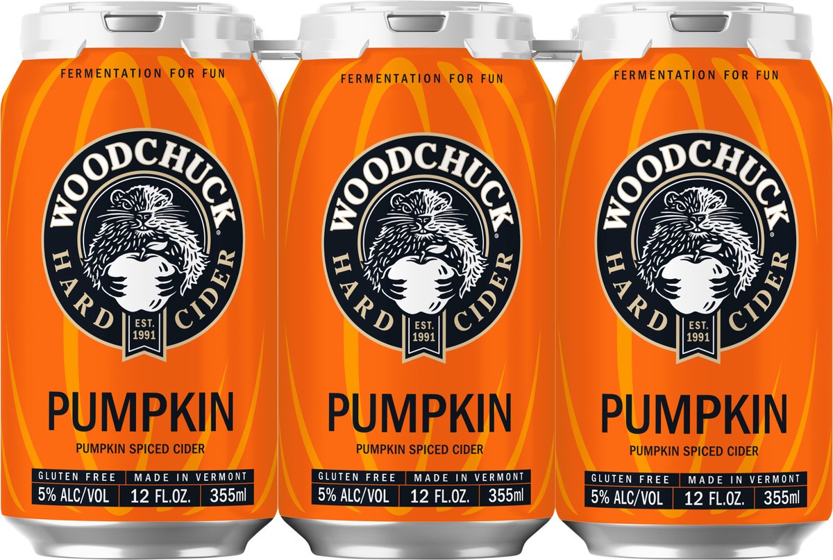 slide 1 of 9, Woodchuck Spiced Cider Pumpkin Beer 6 - 12 fl oz Cans, 72 fl oz