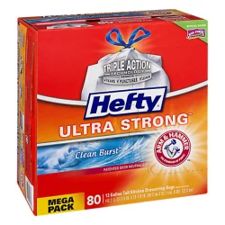 Hefty Trash Bag Tall Drawstring Ultra Strong Clean Burst Mega Pack